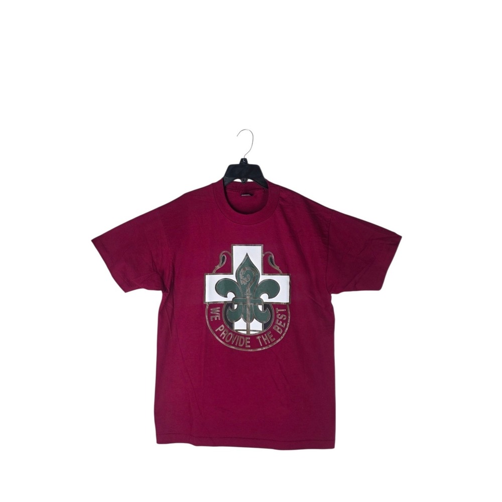 Vtg BEST We Provide The Best Graphic T-Shirt Mens L Maroon  Single Stitch USA